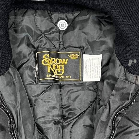 Vintage Snow King Snow Suit Jet Black Baggy Wide Leg Fit Coveralls Insulated 90s - Picture 3 of 4